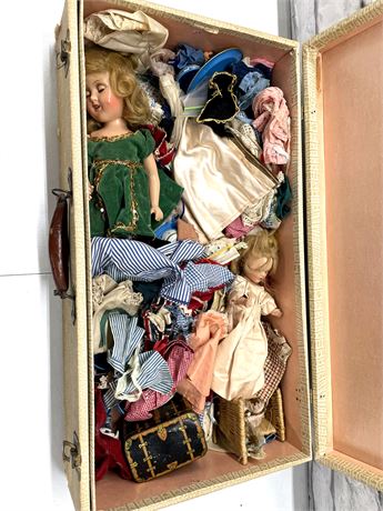 Vintage Suitcase of Dolls