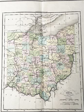 1825 French Map of Ohio