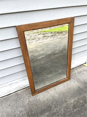 Antique Oak Wall Mirror