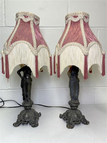 Lady of Light Brass Lamps w/ Meyda Tiffany Shades