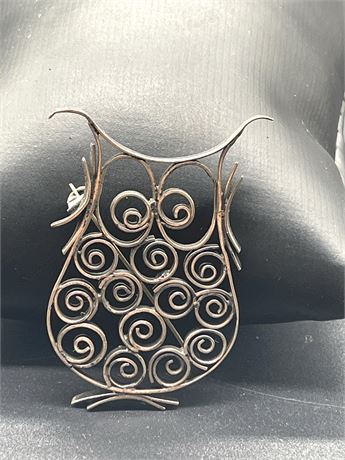 Sterling Silver Owl Pin