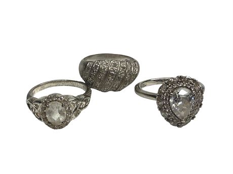 Sterling Silver Rings Size 8-8.5