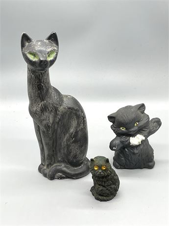 Three (3) Cat Figures