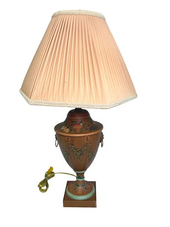 Neoclassical Style Metal Tole Painted Lamp