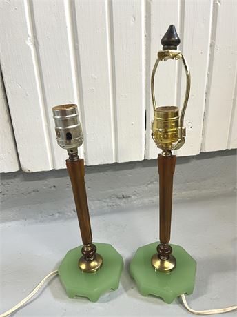 Vintage Jadite Bakelite Table Lamps