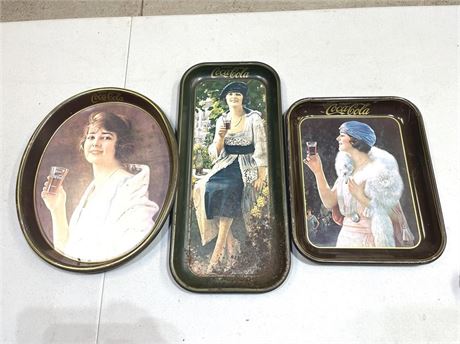 Vintage Coca Cola Tin Trays