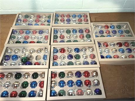 Ten (10) Packages of Glass Ornaments