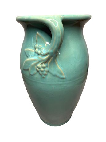 Vintage McCoy Pottery Aqua Green Vase w/ Handle