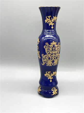 Cobalt Blue and Gold Porcelain Vase