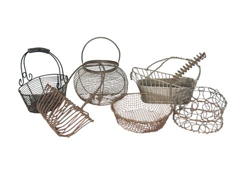 Vintage Wire Gathering Baskets