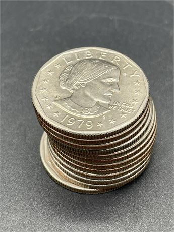 Twelve (12) 1979 Susan B Anthony Dollar Coins