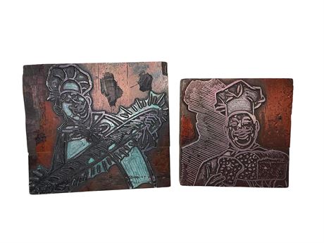 Metal and Wood Chef Print Blocks