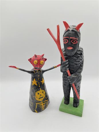 Peter Kozuch and Other Signed Folk Art Devil Figures