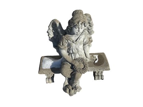 Concrete Angel on Bench