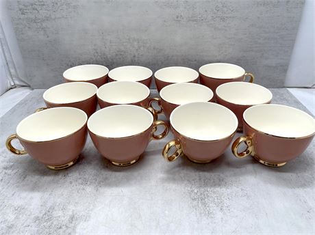 Pink and Gold Midcentury Teacups