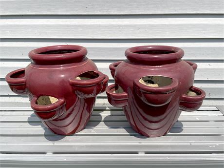 Red Ceramic Planters