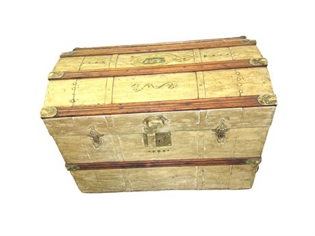 Antique Dome Top Steamer Trunk