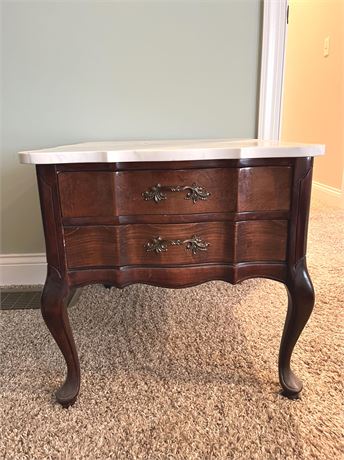 Hammary Furniture French Provincial Marble Top Side Table