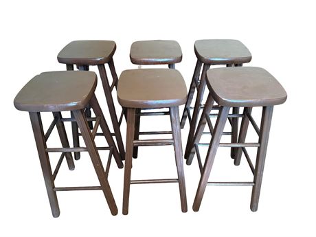 Six (6) Wood Stools