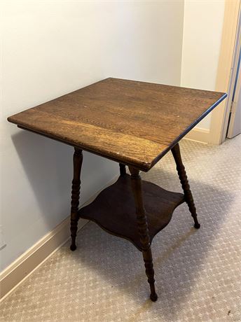 Antique Oak Square Side Table