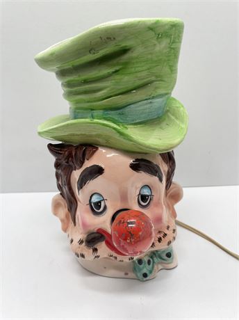 Lefton Clown Lamp Head Vase