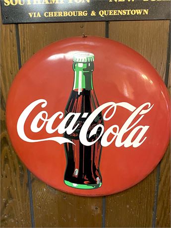 1990 Metal Coca Cola Sign