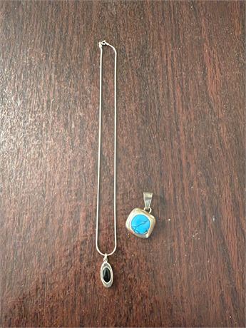Sterling Silver Necklace and Two Pendants