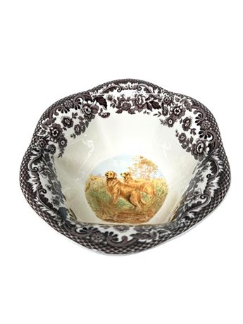 Spode Festive Fall Hunting Dogs Serving Bowl