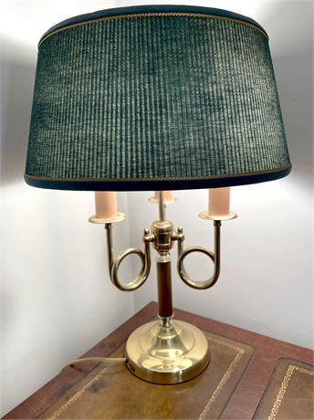 Alsy Brass French Horn Bouillotte Desk Table Lamp
