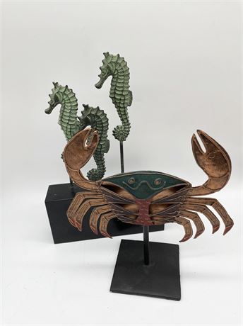 Metal Crab & Seahorses