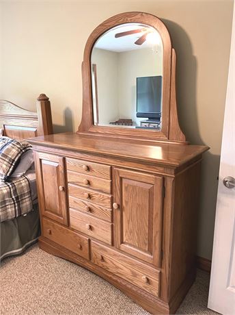 Solid Oak Dresser w/ Mirror