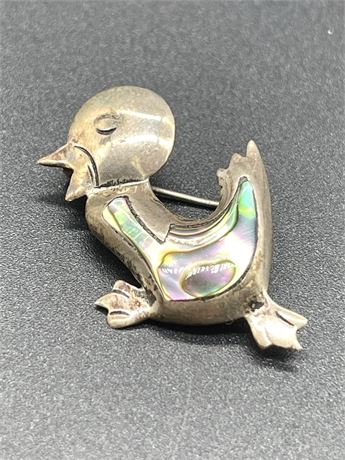 Sterling Abalone Duck Pin