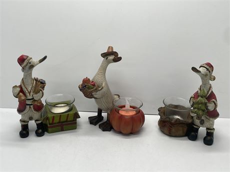 Holiday Duck Candle Holders