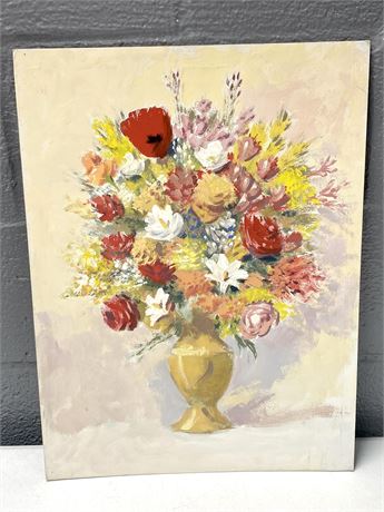Floral Bouqet Still Life Painting on Board