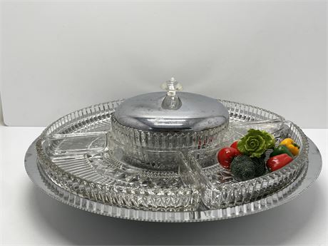 Glass Divided Relish Tray