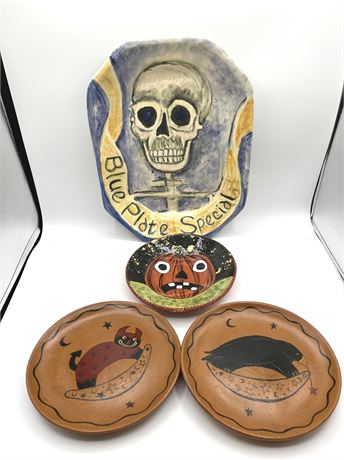 Hand Painted Halloween Plates (signed)