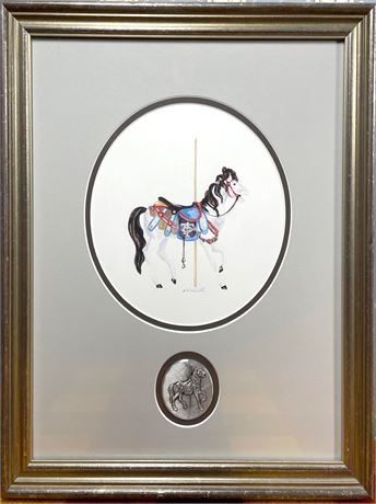 Carousel Horse Wendell August Forge & Original Watercolor
