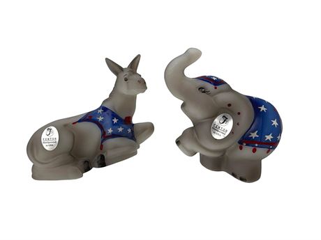 Fenton Patriotic Donkey and Elephant