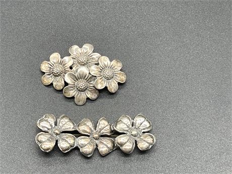 Sterling Flower Pins