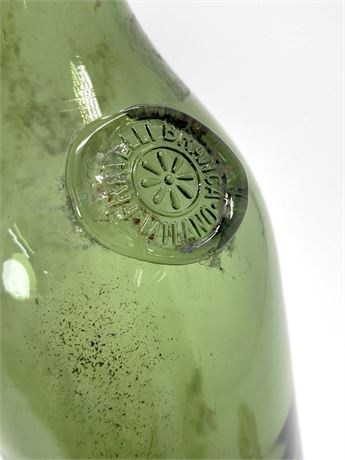 Antique Fratelli Branca Milano Applied Seal Wine Bottle