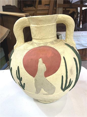 Mexican Folk Art Pottery Vase