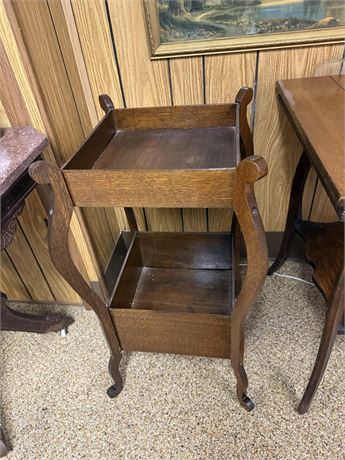 Antique American Tiger Oak Side Table