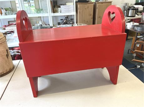 Red Painted Children's Bench