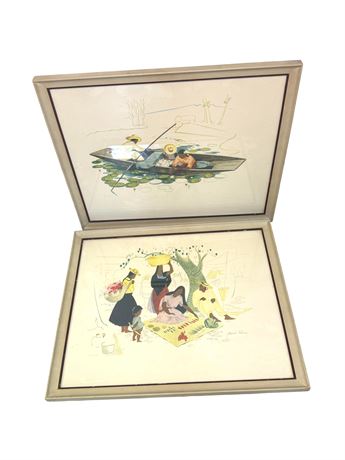 Two (2) Framed Prints Caribbean Style