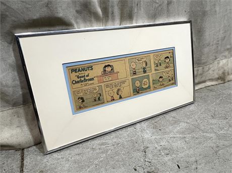 Framed Charlie Brown Comic Strip