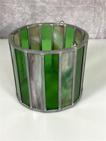 Stained Lead Glass Candle Holder
