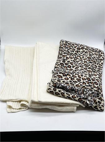 Leopard Print and Cream Scarves