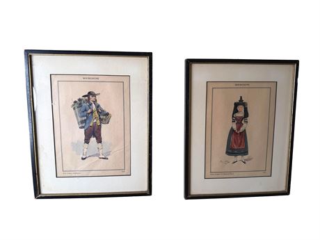 Pierre Albert Leroux Hand Colored Lithographs