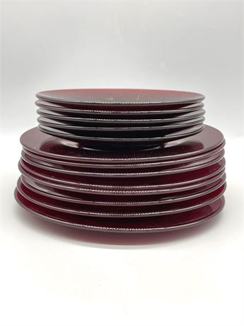 Ruby Glass Plates