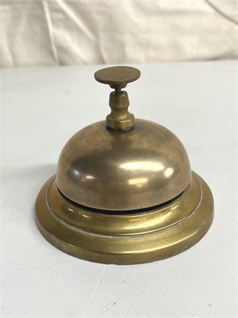 c. 1870 Brass Antique Hotel Front Desk Bell